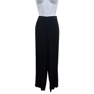 Valerie Stevens Silk Black Wide-Leg Sheer Pants - Women's